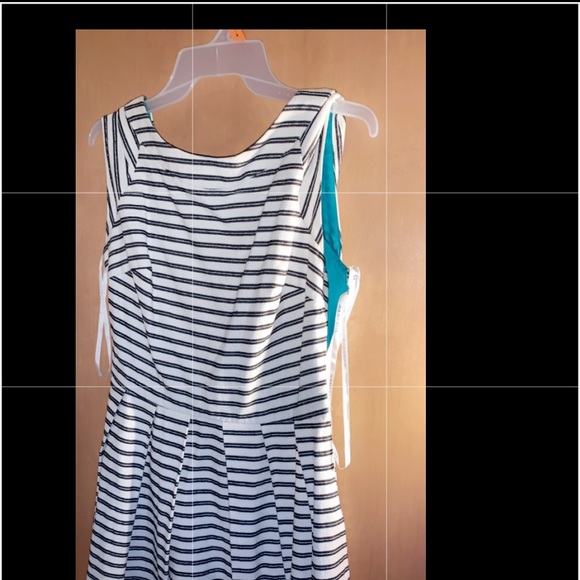 Black and white striped formal dress - Picture 2 of 2